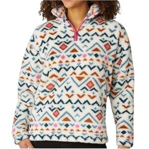 EDDIE BAUER Women's Large pullover Aztec Patterned Fleece Sweater/Jacket Large